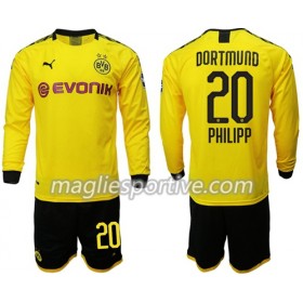 Completo Calcio Borussia Dortmund Philipp 20 Bambino Divisa Prima 2019/2020 ML